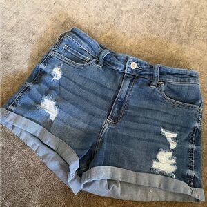 Hollister Blue Distressed Jean Shorts